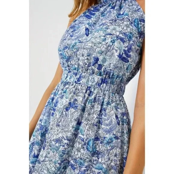 Hyacinth House - Tuckernuck Blue White Halter Neck Midi Dress- Size XXL - NWT - Picture 5 of 13